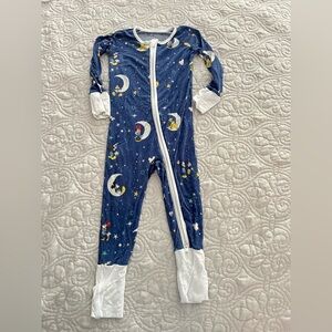 Little Sleepies Disney Navy Blue Moon & Star Kids One-Piece Footie